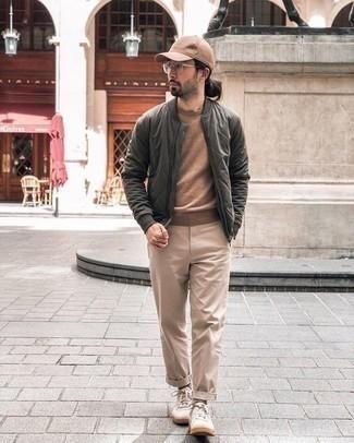 Beige Baseball Cap with Beige Sweater Outfits For Men (29 ideas & outfits) | Lookastic